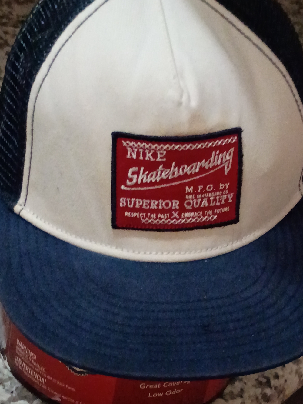 Nike SB White, Blue and Red Skateboarding Trucker Cap